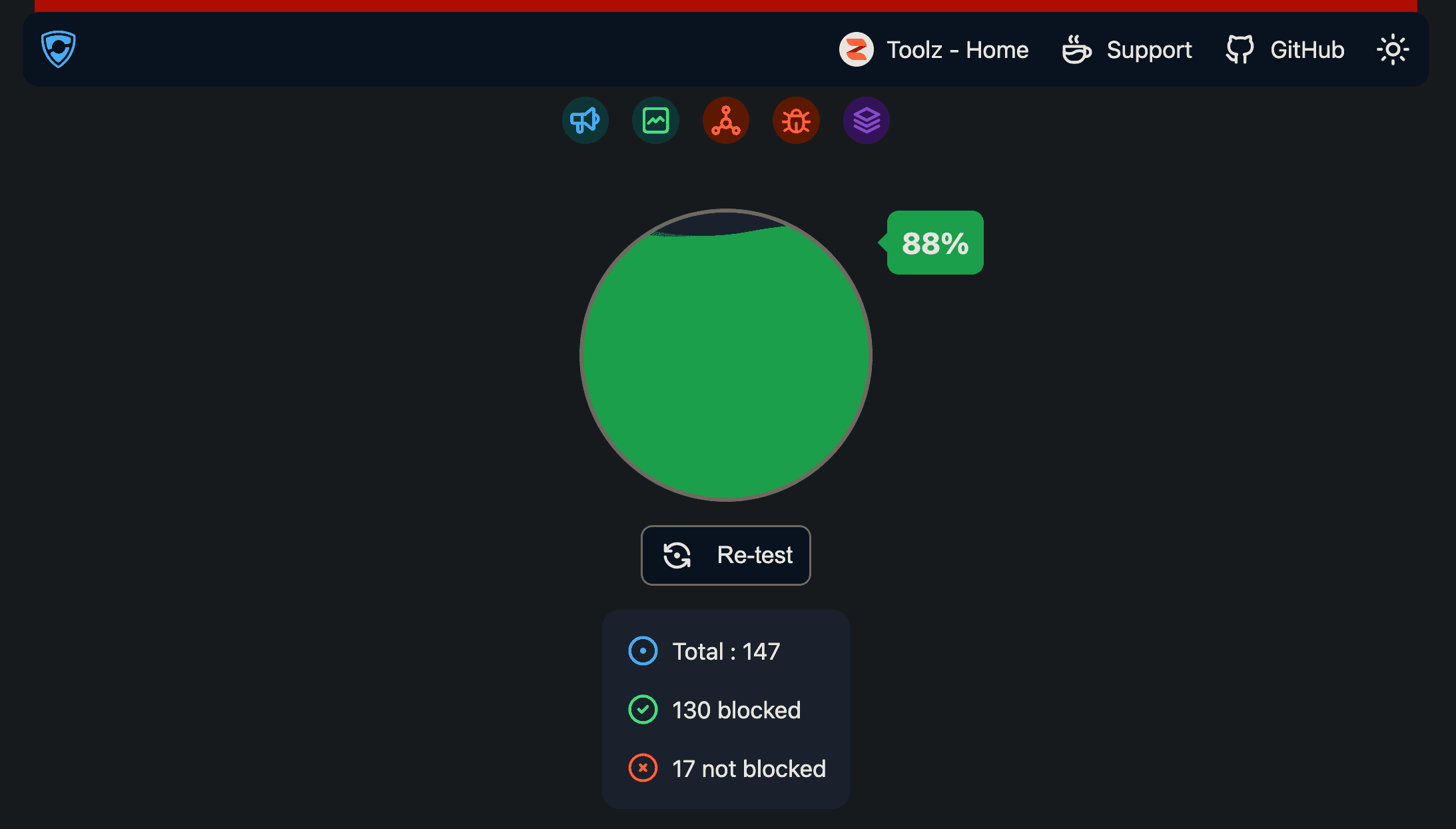 Test Ad Block 开启路由器 AdGuard Home + 浏览器 uBlock Origin 过滤 88%
